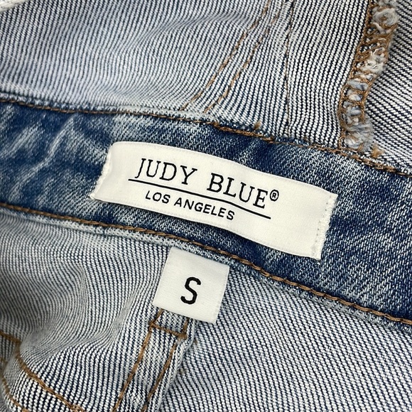 Judy Blue Distressed Hem Denim Overall Shorts JB150077 Small - Picture 8 of 12